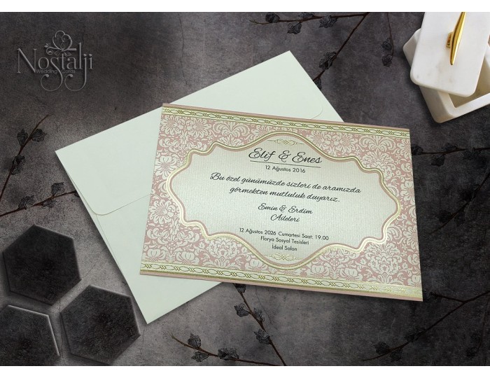 Düğün Davetiyesi Nostalji Yağmur Cem 3370