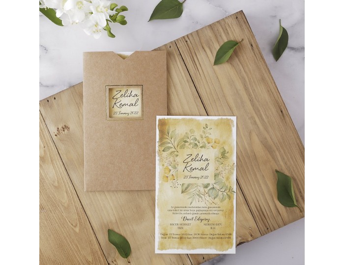Düğün Davetiyesi Eko Polen Davetiye 40196