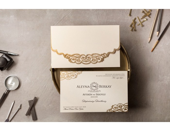 Düğün Davetiyesi Wedding İklim 8442