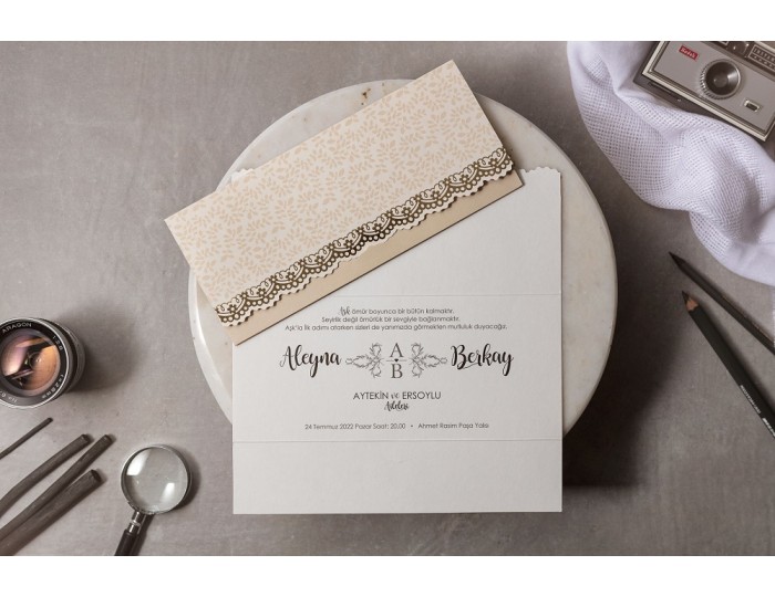 Düğün Davetiyesi Wedding İklim 8454