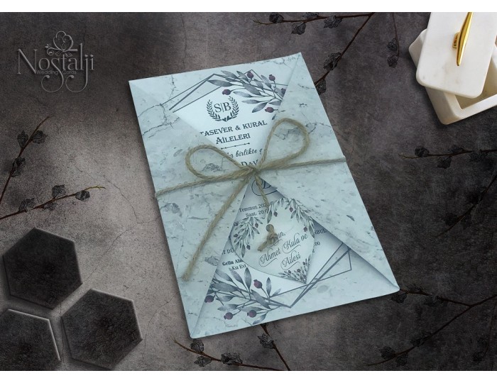 Düğün Davetiyesi Nostalji Yağmur Cem 9019