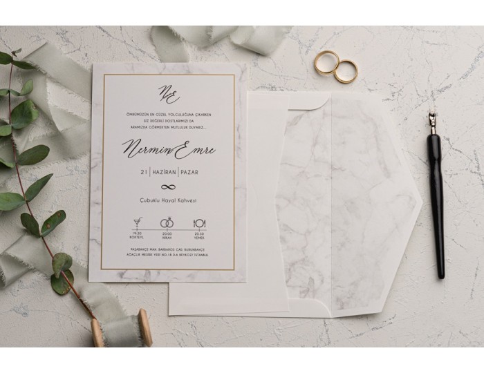 Düğün Davetiyesi Ekonom Erdem Davetiye 9151