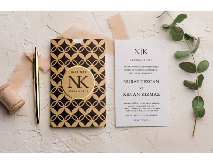 Düğün Davetiyesi Ekonom Erdem Davetiye 9173