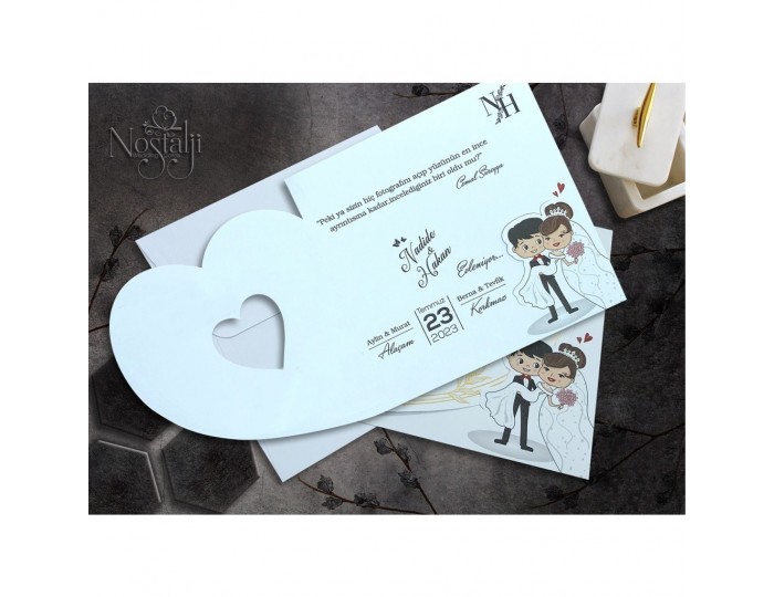 Düğün Davetiyesi Nostalji Yağmur Cem 9011