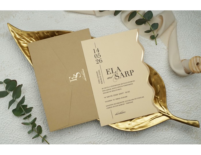 Düğün Davetiyesi Ekonom Erdem Davetiye 9252 Baskı Dahil