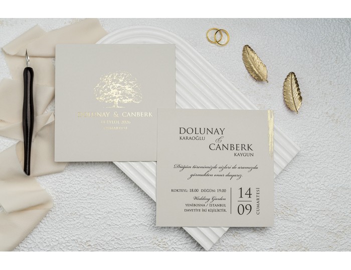 Düğün Davetiyesi Ekonom Erdem Davetiye 9256 Baskı Dahil