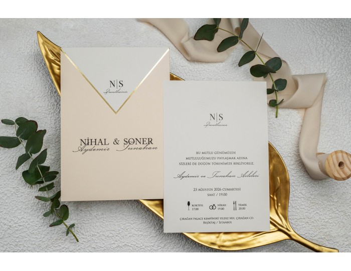 Düğün Davetiyesi Ekonom Erdem Davetiye 9257 Baskı Dahil