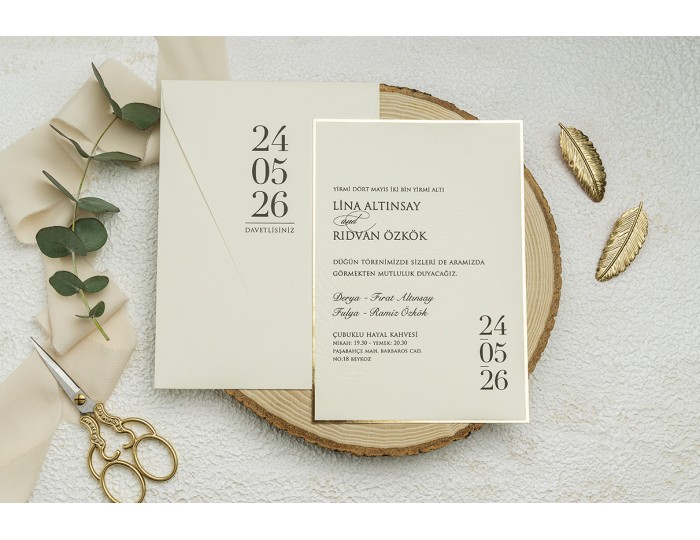 Düğün Davetiyesi Ekonom Erdem Davetiye 9262 Baskı Dahil