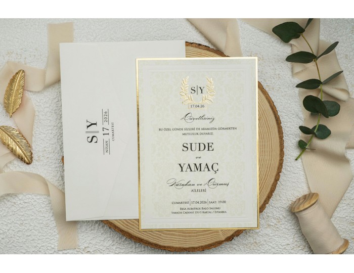 Düğün Davetiyesi Ekonom Erdem Davetiye 9264 Baskı Dahil