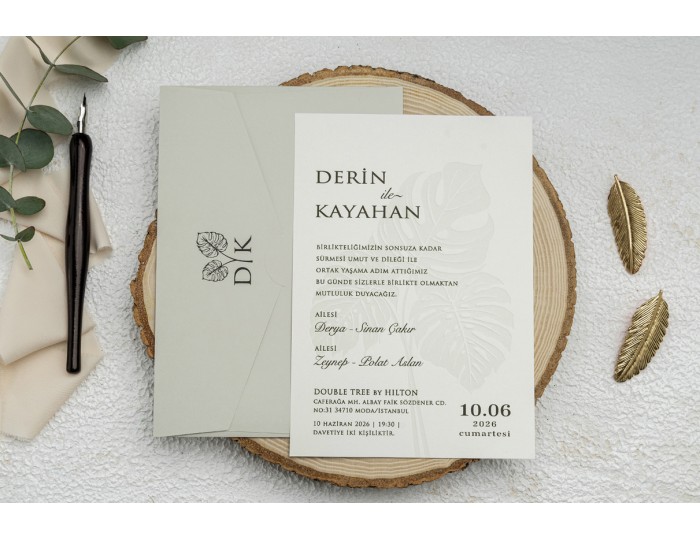 Düğün Davetiyesi Ekonom Erdem Davetiye 9269 Baskı Dahil