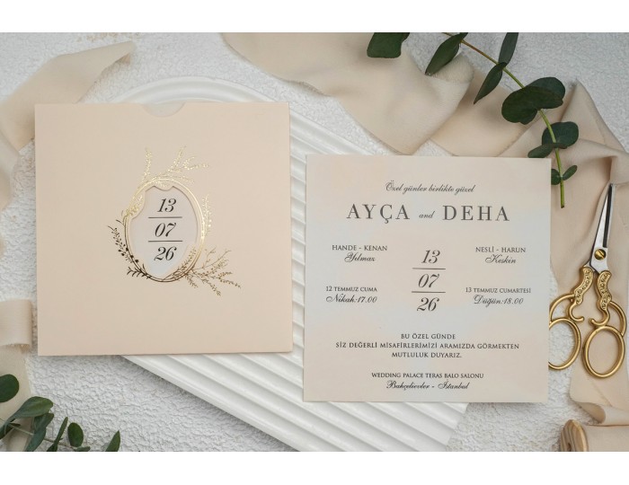 Düğün Davetiyesi Ekonom Erdem Davetiye 9285 Baskı Dahil