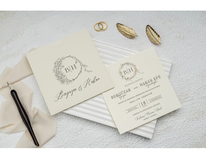 Düğün Davetiyesi Ekonom Erdem Davetiye 9286 Baskı Dahil