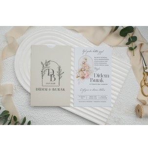 Düğün Davetiyesi Ekonom Erdem Davetiye 9298 Baskı Dahil