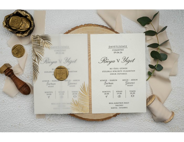 Düğün Davetiyesi Ekonom Erdem Davetiye 9328 Baskı Dahil