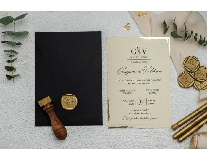 Düğün Davetiyesi Ekonom Erdem Davetiye 9192 Baskı Dahil