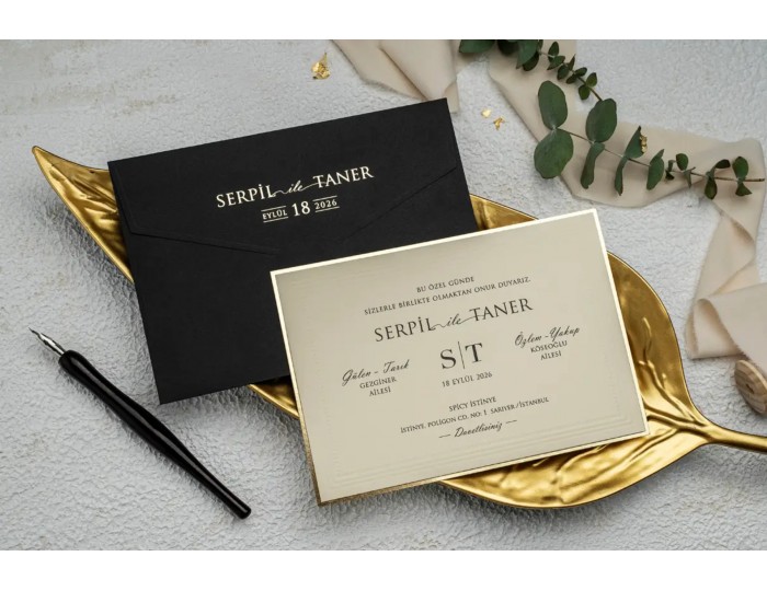 Düğün Davetiyesi Ekonom Erdem Davetiye 9234 Baskı Dahil