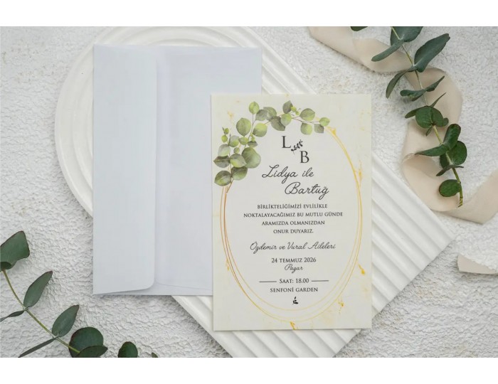 Düğün Davetiyesi Ekonom Erdem Davetiye 9205 Baskı Dahil