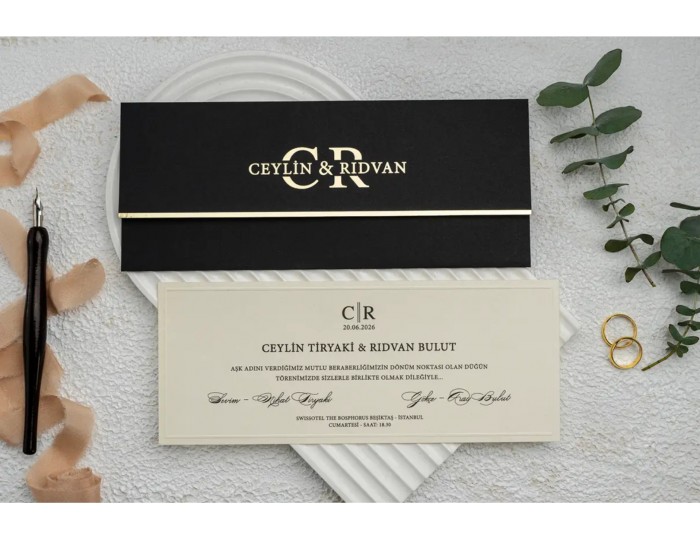 Düğün Davetiyesi Ekonom Erdem Davetiye 9259 Baskı Dahil