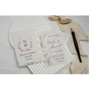 Düğün Davetiyesi Ekonom Erdem Davetiye 9268 Baskı Dahil