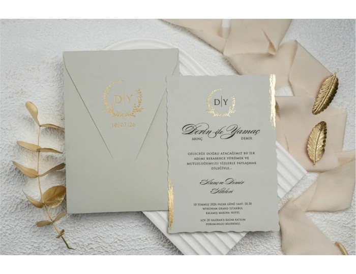 Düğün Davetiyesi Ekonom Erdem Davetiye 9263 Baskı Dahil