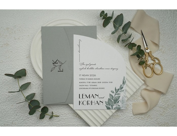 Düğün Davetiyesi Ekonom Erdem Davetiye 9273 Baskı Dahil