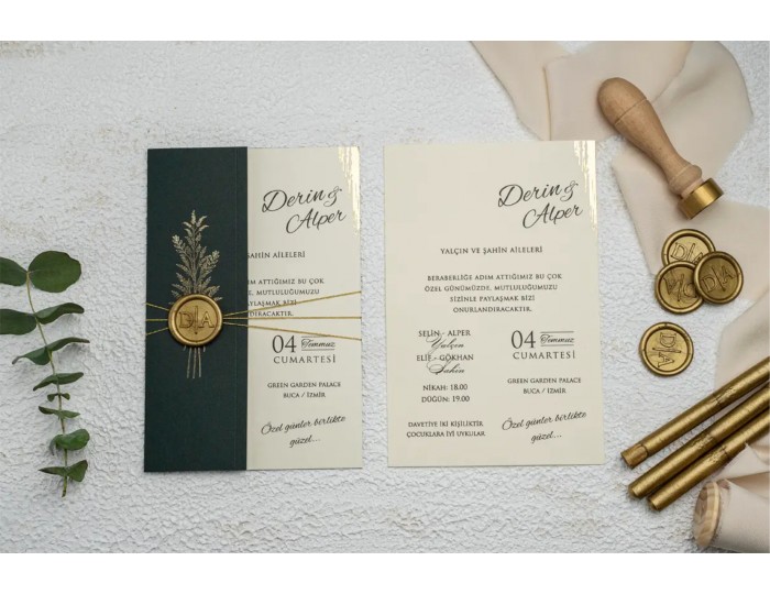 Düğün Davetiyesi Ekonom Erdem Davetiye 9279 Baskı Dahil