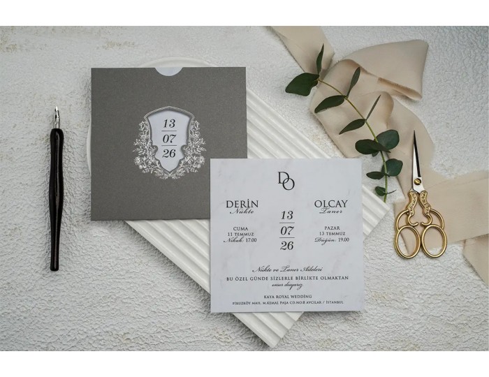 Düğün Davetiyesi Ekonom Erdem Davetiye 9291 Baskı Dahil