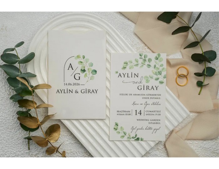 Düğün Davetiyesi Ekonom Erdem Davetiye 9294 Baskı Dahil
