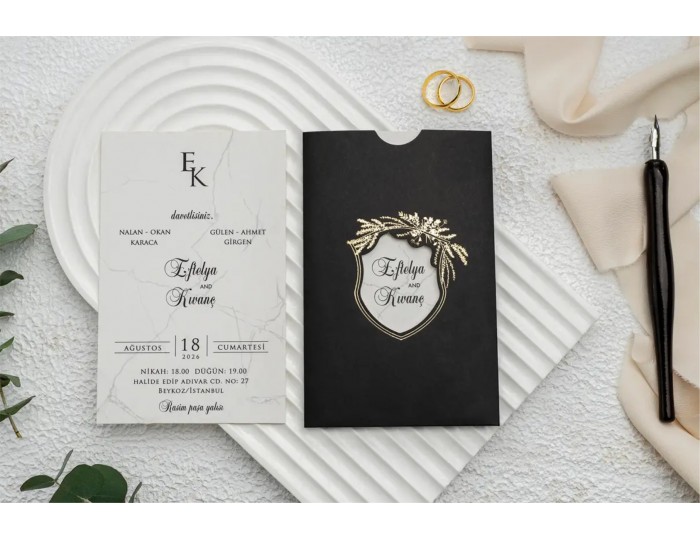 Düğün Davetiyesi Ekonom Erdem Davetiye 9295 Baskı Dahil