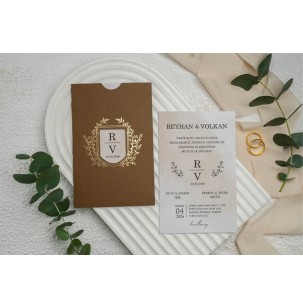 Düğün Davetiyesi Ekonom Erdem Davetiye 9296 Baskı Dahil