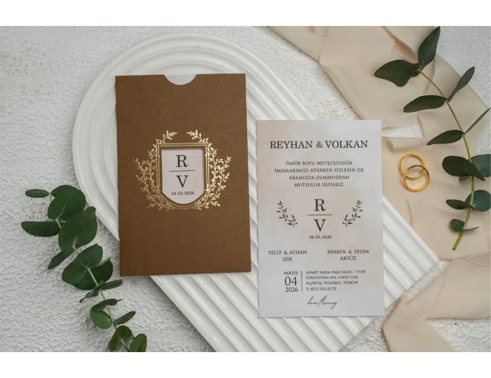 Düğün Davetiyesi Ekonom Erdem Davetiye 9296 Baskı Dahil