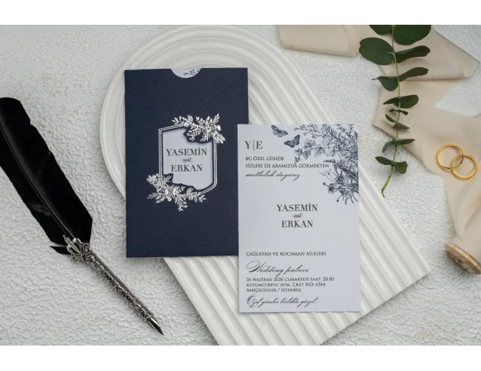 Düğün Davetiyesi Ekonom Erdem Davetiye 9299 Baskı Dahil