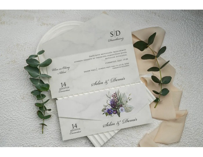 Düğün Davetiyesi Ekonom Erdem Davetiye 9315 Baskı Dahil