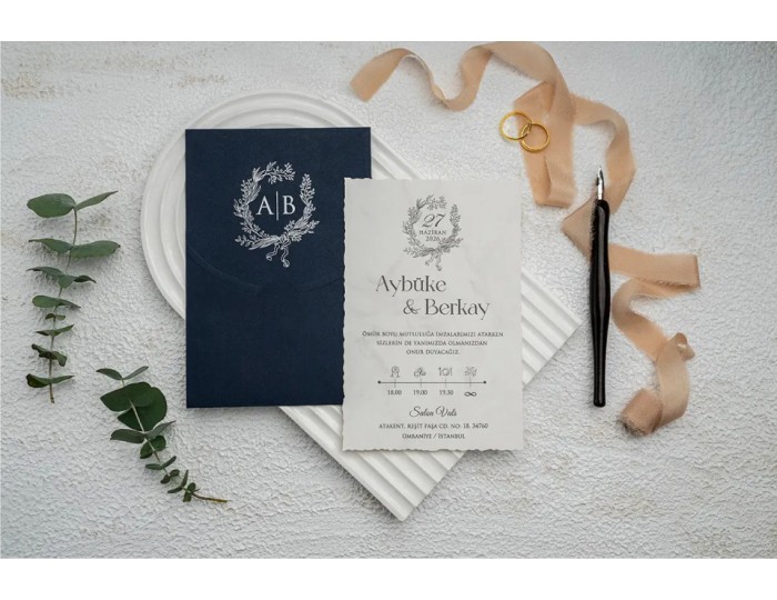 Düğün Davetiyesi Ekonom Erdem Davetiye 9336 Baskı Dahil