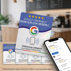 NFC Google İşletme Yorum kartı 5 Li Set