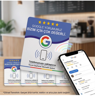 NFC Google İşletme Yorum kartı 5 Li Set