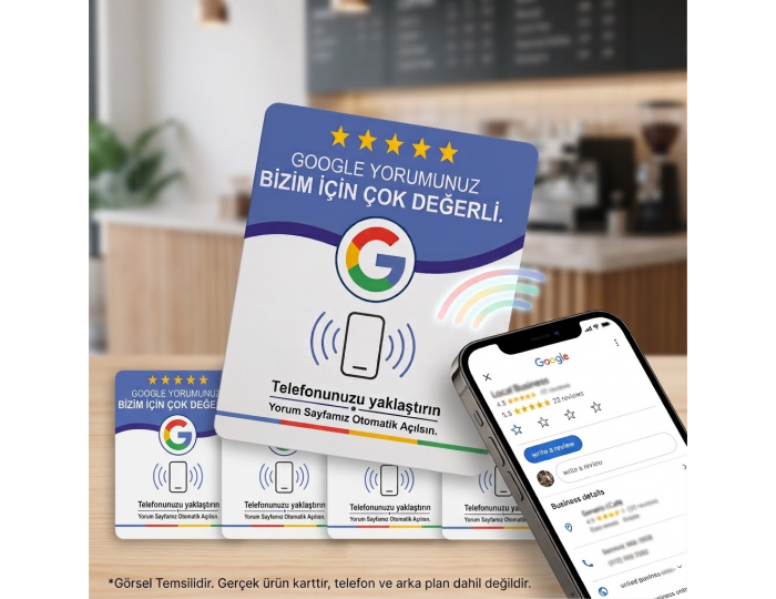 NFC Google İşletme Yorum kartı 5 Li Set