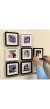 Yapışkanlı Sök-tak Paspartulu Siyah 14x14cm Pola Kare Fotoğraf Çerçevesi - 3'lü Paket