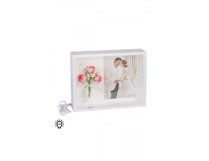 3D LED'li Çiçek Buketi Fotoğraf Çerçevesi