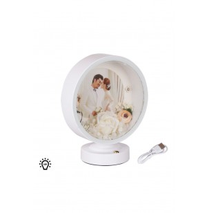 3D LED'li Çiçek Arajmanlı Fotoğraflı Abajur 3D LED'li Çiçek Arajmanlı Fotoğraflı Abajur