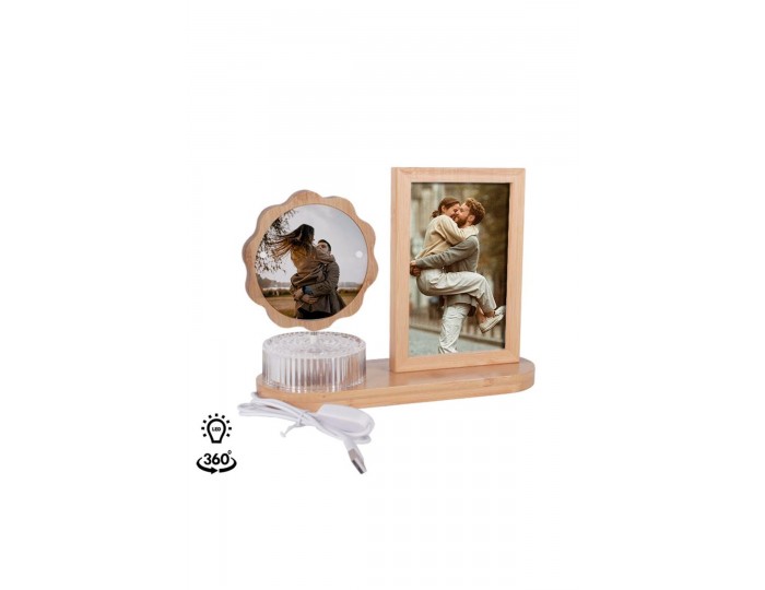 Hareketli Ahşap Ledli Papatya Çerçeve