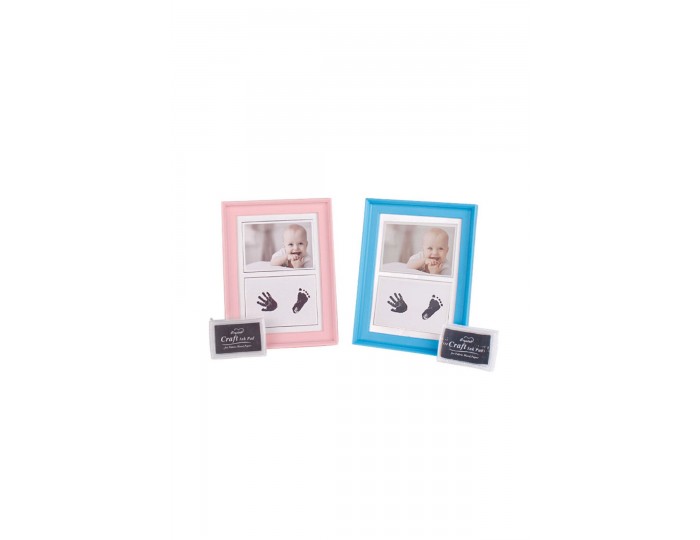 Bebek El Ve Ayak Izi Fotoğraf Çerçevesi Mavi 15x20cm