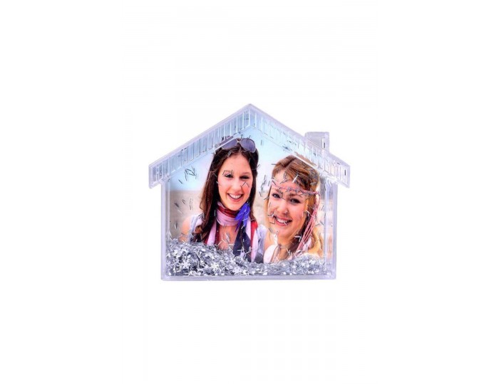 Fotoğraflı Ev Çerçeve Kar Küresi