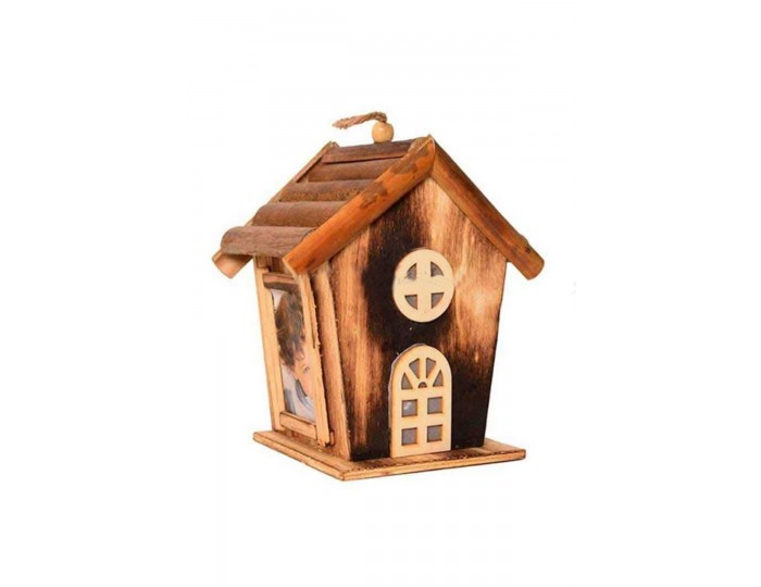 Ev Figürlü 3D Işıklı Bambu Fotoğraf Çerçevesi