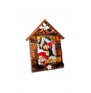 Ahşap Bambu Ev Şeklinde Fotoğraf Çerçevesi 10x15 Ahşap Bambu Ev Şeklinde Fotoğraf Çerçevesi 10x15