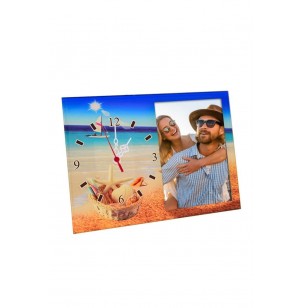 Saatli Cam Fotoğraf Çerçevesi - 13x17cm