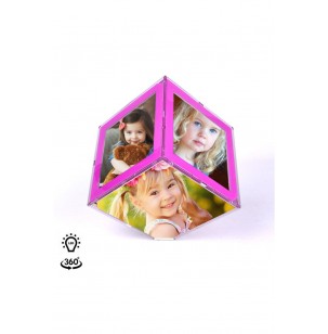 Bordürlü Büyük Dönen Led Işıklı Küp Çerçeve - 15x15cm Bordürlü Büyük Dönen Led Işıklı Küp Çerçeve - 15x15cm