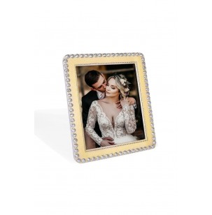 Gold Simli Taşlı Fotoğraf Çerçevesi - 21x26cm Gold Simli Taşlı Fotoğraf Çerçevesi - 21x26cm