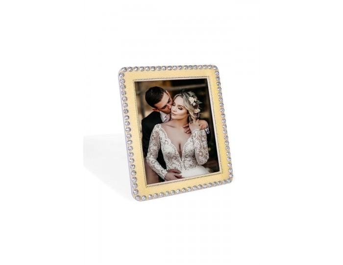 Gold Simli Taşlı Fotoğraf Çerçevesi - 21x26cm
