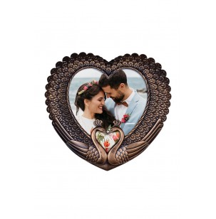 Eskitme Kalp Kuğu Duvar Çerçevesi 42x42cm Eskitme Kalp Kuğu Duvar Çerçevesi 42x42cm